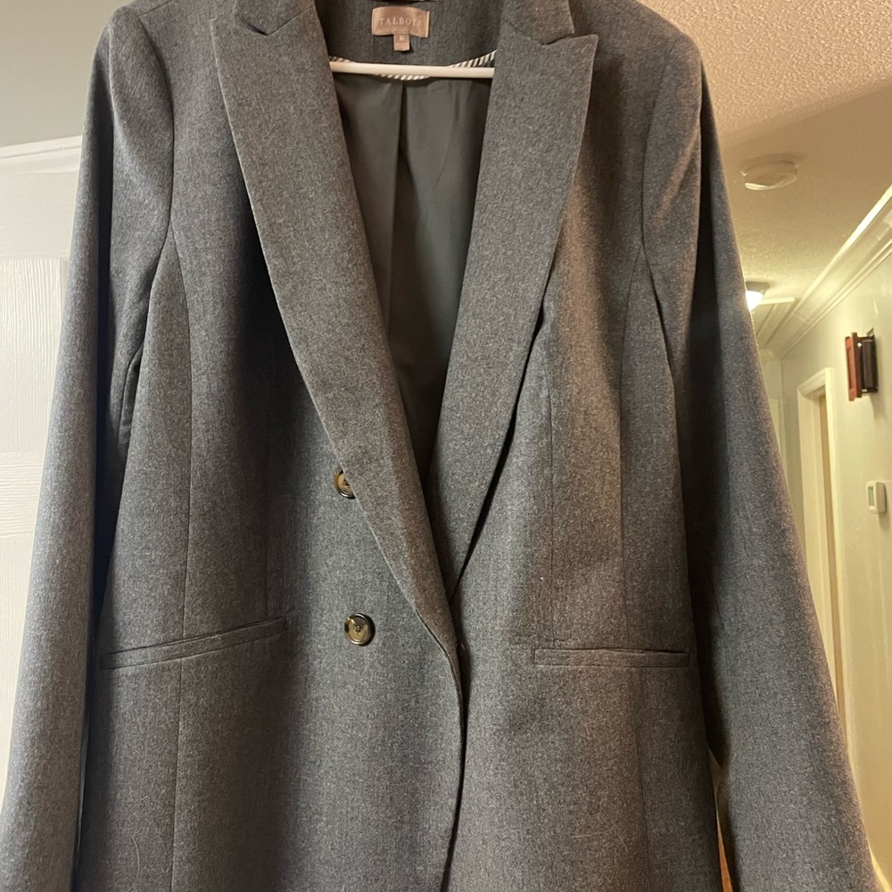 Talbots‎  womens blazer gray size 16 NWOT Italian wool blend
